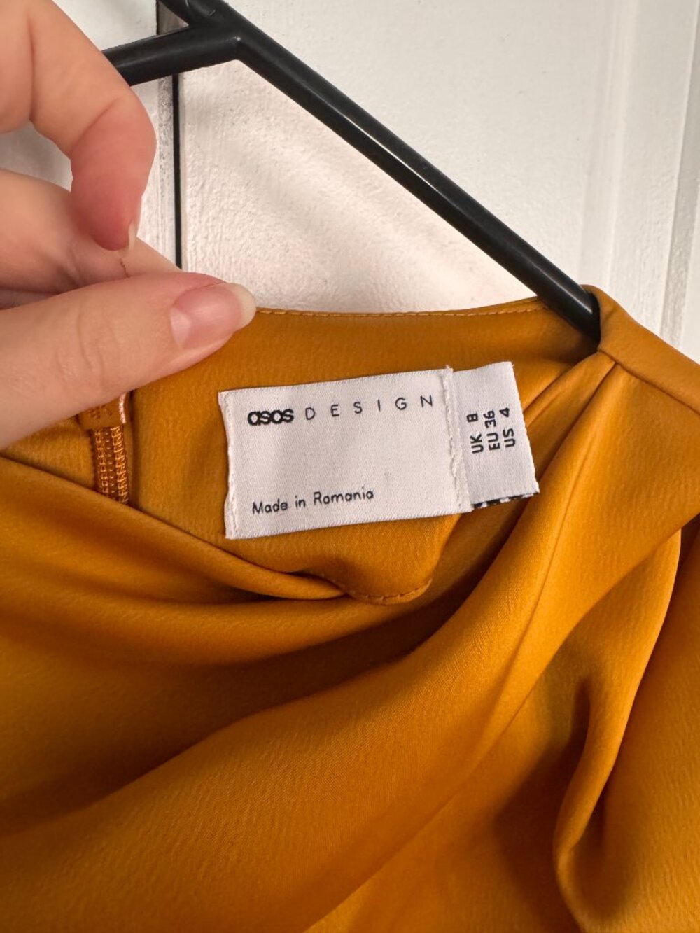 ASOS Mustard Long Sleeve Drape Gown - Picture 4 of 5
